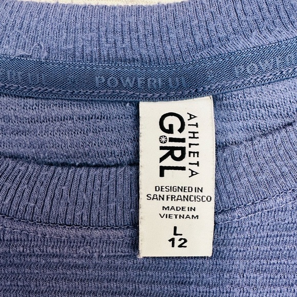 Athleta Girls Blue Crew Neck Sweater Size L - Picture 2 of 11